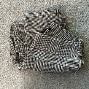 Zac & Rachel Black and White Dress Pants with Classic Plaid Pattern